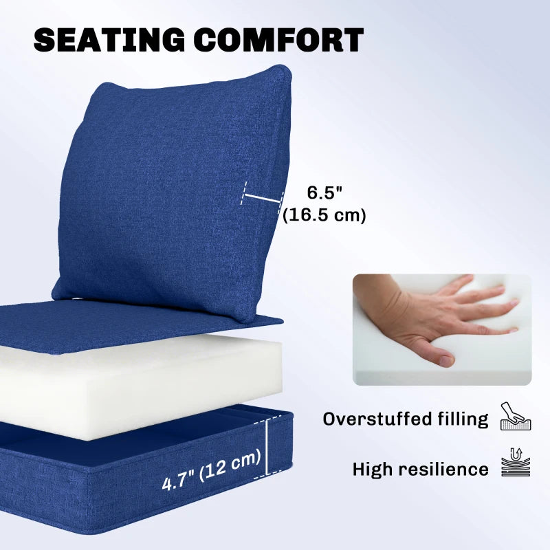 Outdoor Chair Cushions Set of 4, Fade Resistant Patio Chair Cushions for Outdoor Furniture, 24" x 24", Navy Blue