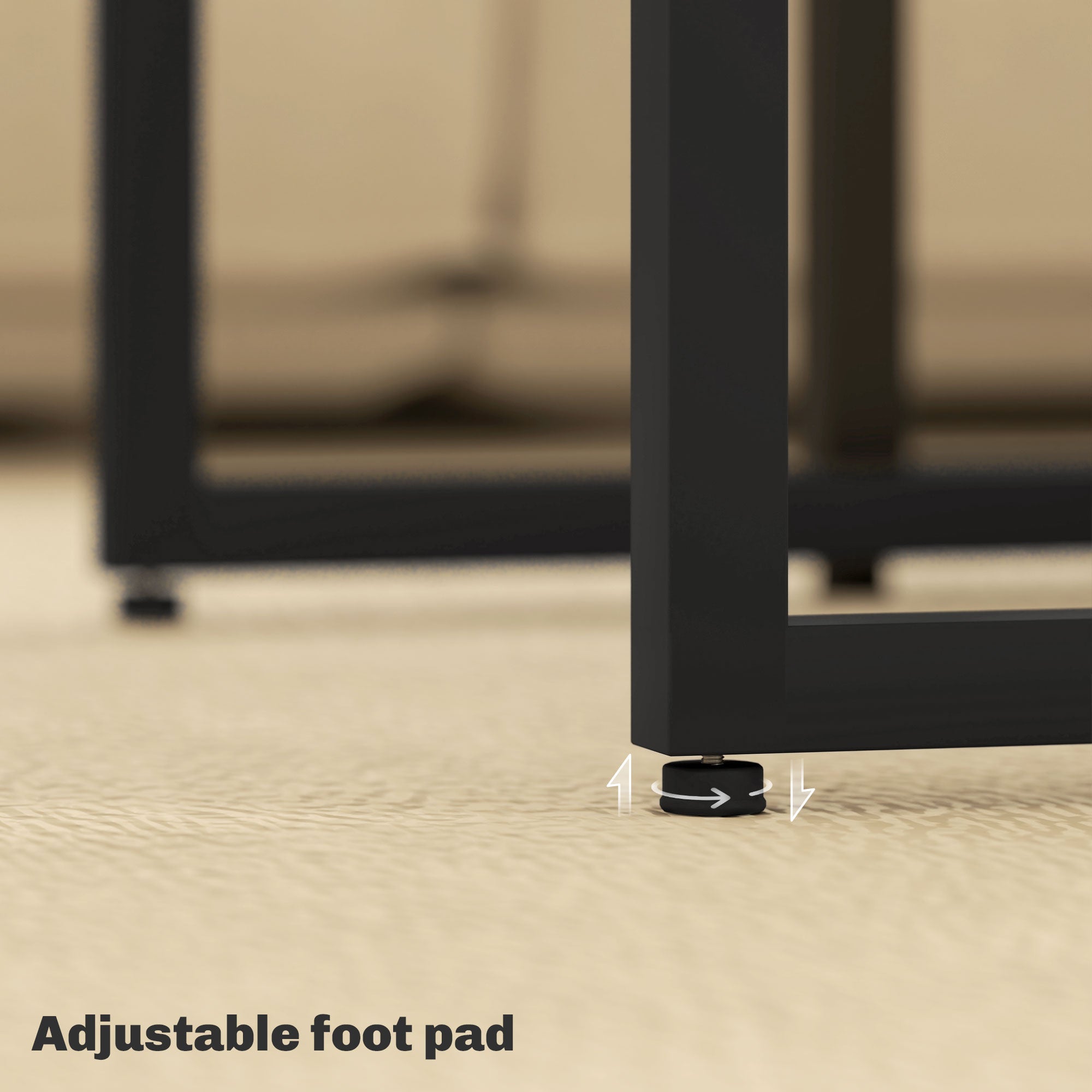 HOMCOM Nesting Coffee Table Set of 3, Modern End Tables with Black Metal Frame for Living Room Home Furniture, Brown