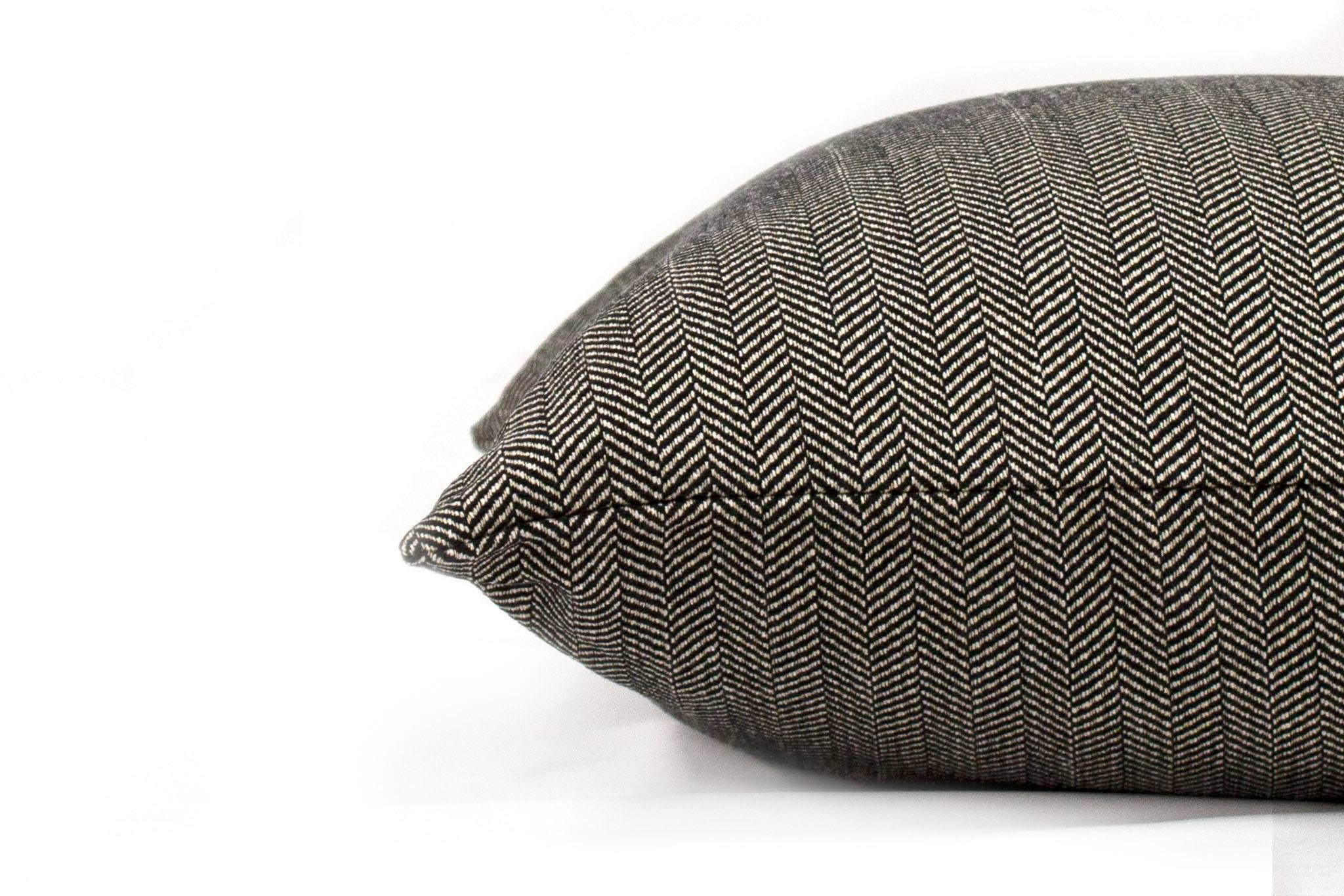 Noir Herringbone Cushion Cover