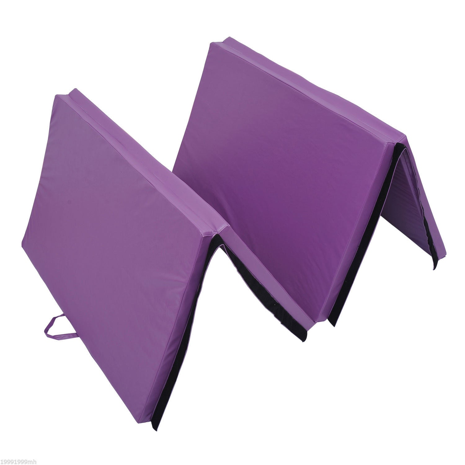 Soozier Tumbling Mats 4' x10''x2” PU Leather Gymnastics Mat Tapis De Gym Tumbling Gym Arts Folding Yoga Exercise Pad 4 Panel Purple