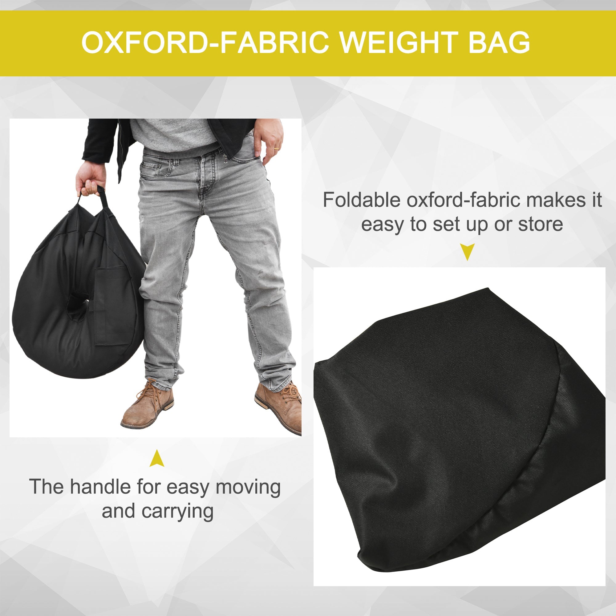 Outsunny 19" Round Patio Umbrella Base Weight Sand Bag Weather Resistant up to 88lbs Black Outdoor Stability
