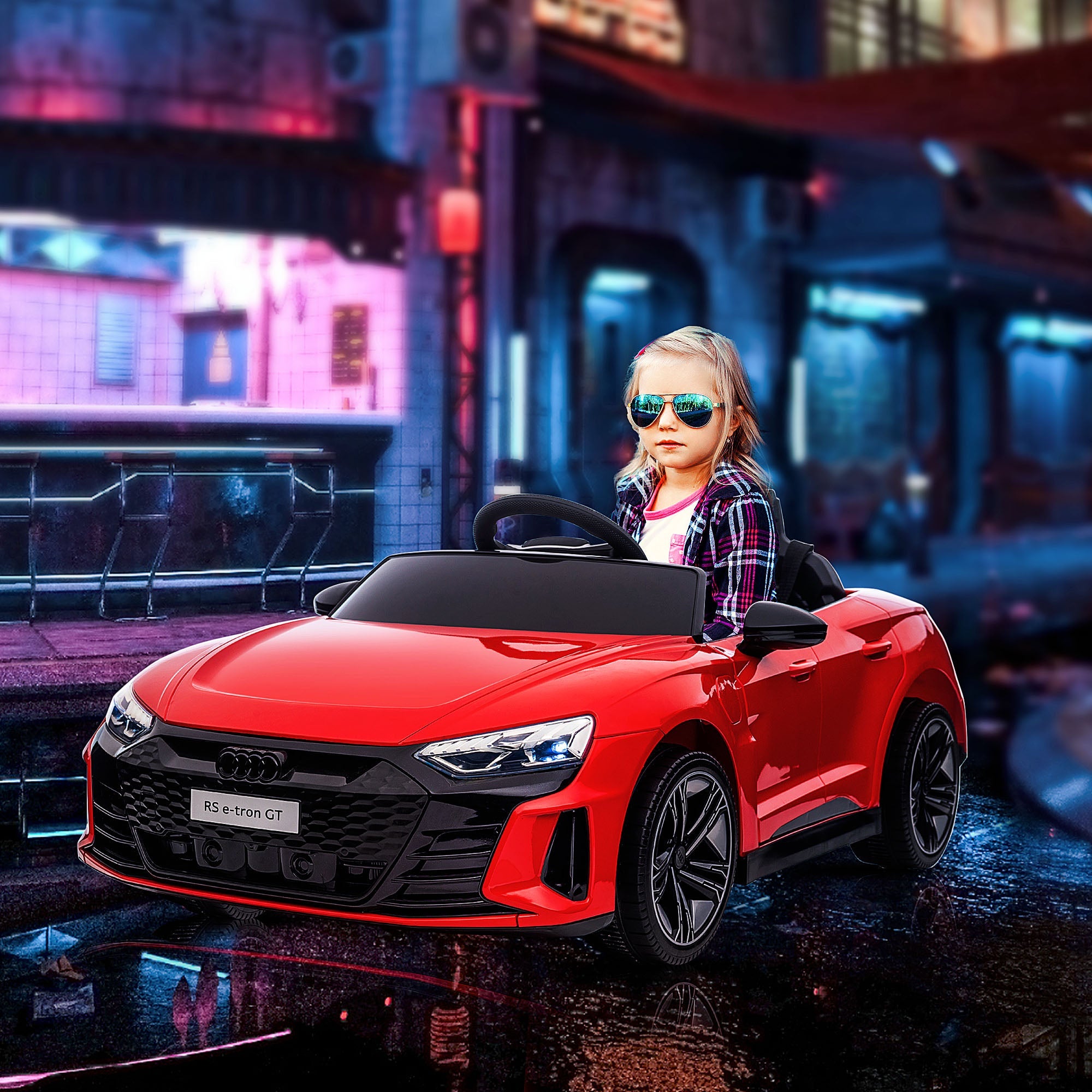 Aosom 12V 3.1MPH Electric Ride-On Car for Kids 37-60 Months Suspension System Remote Control
