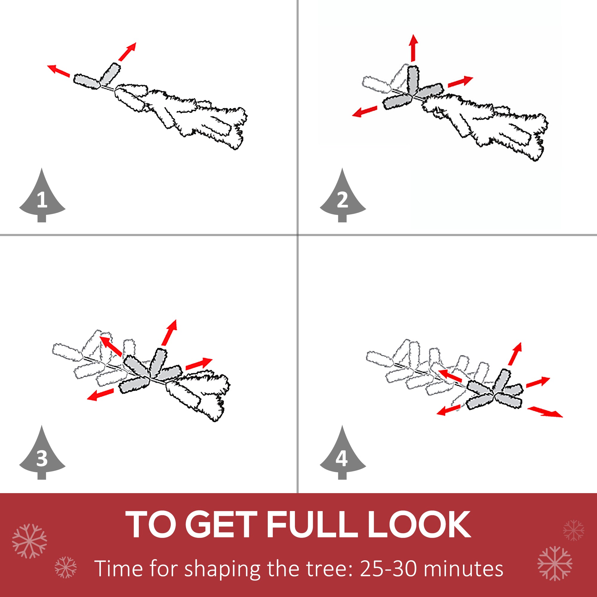 HOMCOM 6FT Artificial Christmas Tree Xmas Tree Holiday Home Decoration with Automatic Open, Green