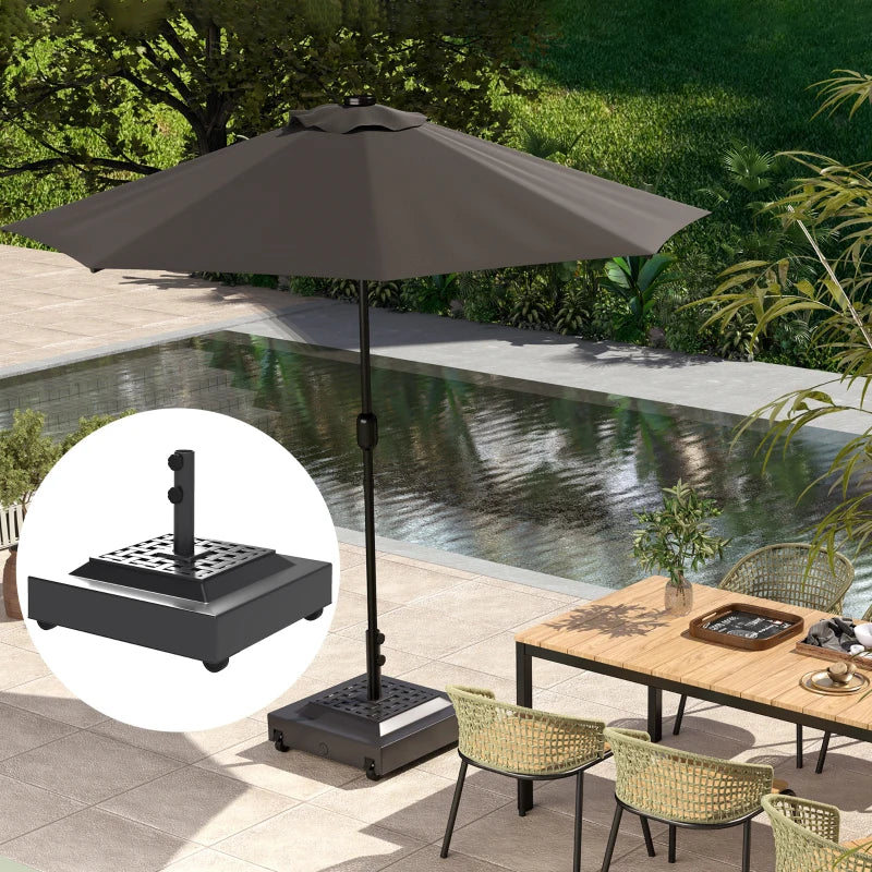 Outdoor Umbrella Base with Wheels, Heavy Duty Patio Umbrella Base, Patio Umbrella Holder, Black