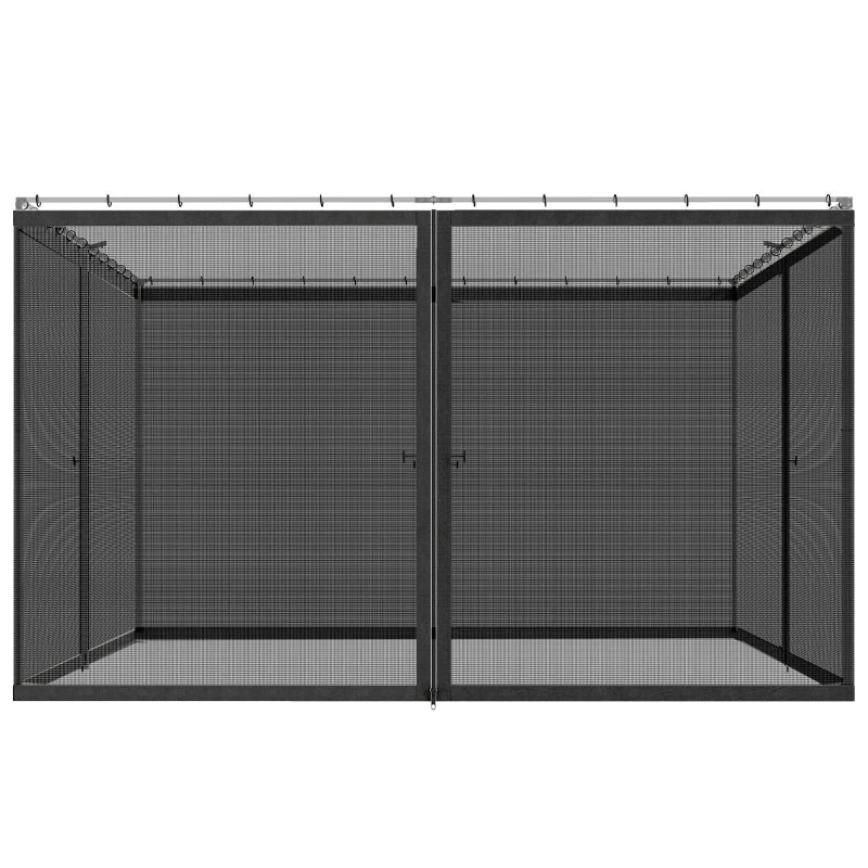 Replacement Mosquito Netting for Gazebo 12' x 12' Black Screen Walls for Canopy with Zippers, Black
