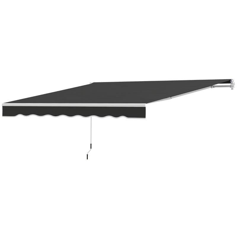 8' x 7' Retractable Awning, Patio Awnings, Sunshade Shelter with 280 g/m² UV & Water-Resistant Fabric, Black