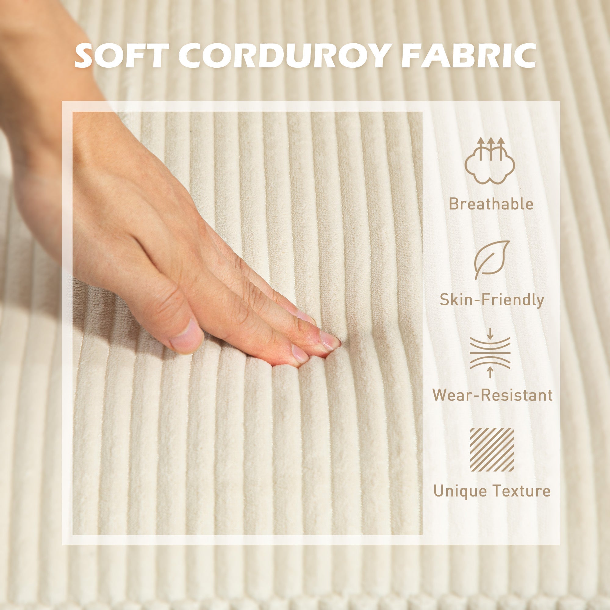 HOMCOM L Shaped Couch, L Shape Sofa with Chaise Lounge and Spring Cushion for Living Room, Bedroom, Beige