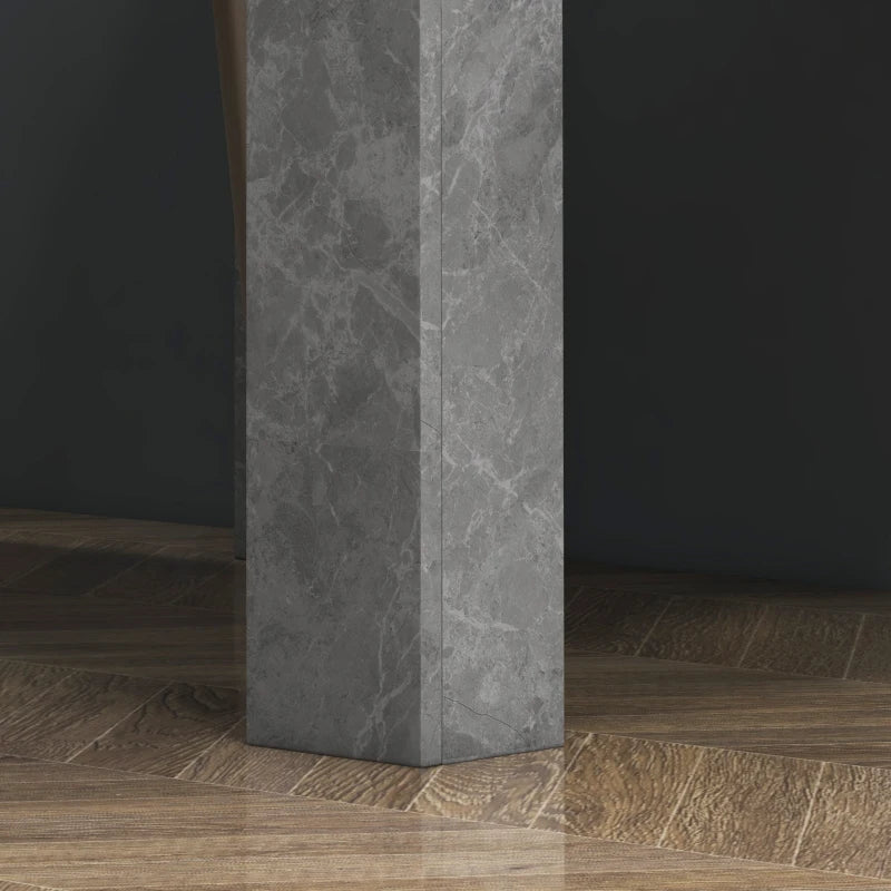 Square Dining Table, Modern Dining Room Table with Faux Cement Effect, Space Saving Small Kitchen Table, Cement Grey