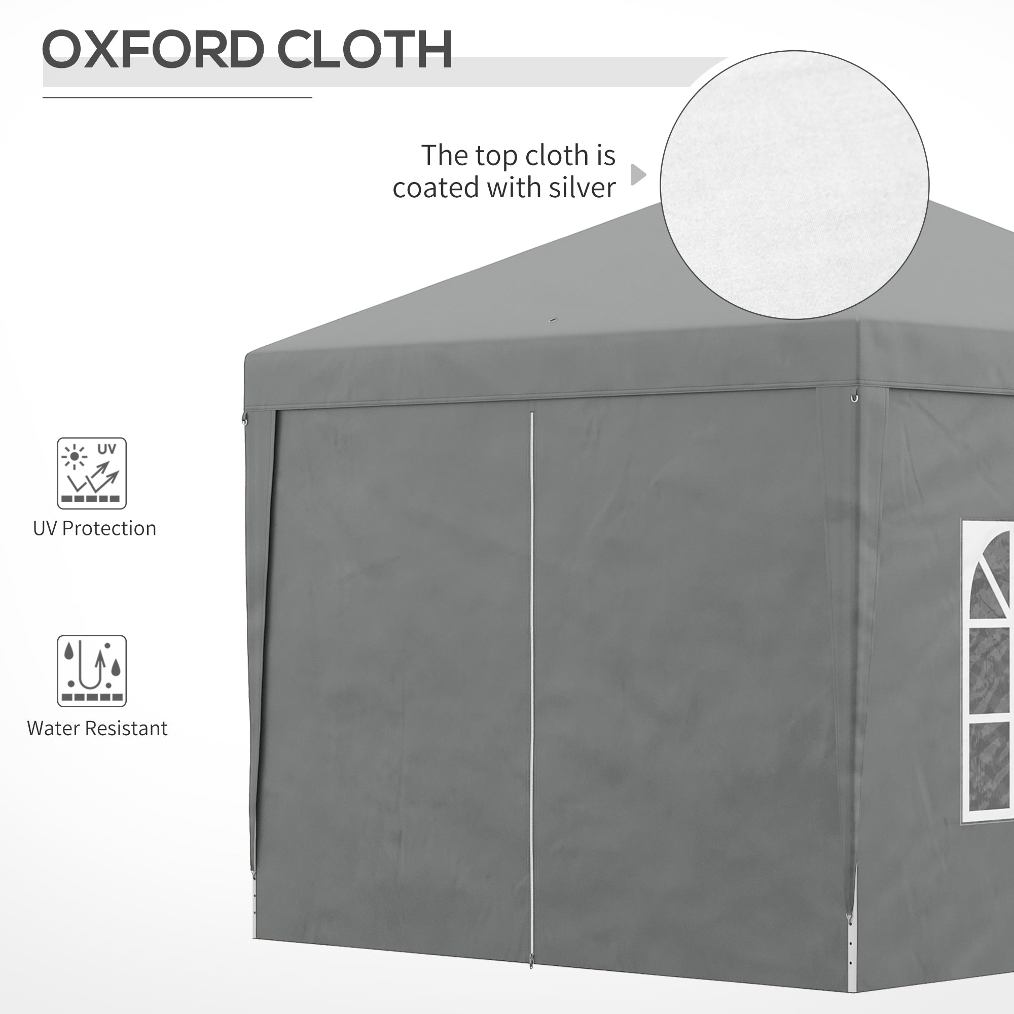 Outsunny 10'x10' Outdoor Pop Up Canopy Tent, UV Resistant Wedding Gazebo 3 Level Adjustable Heights, with Carrying Bag Light Grey