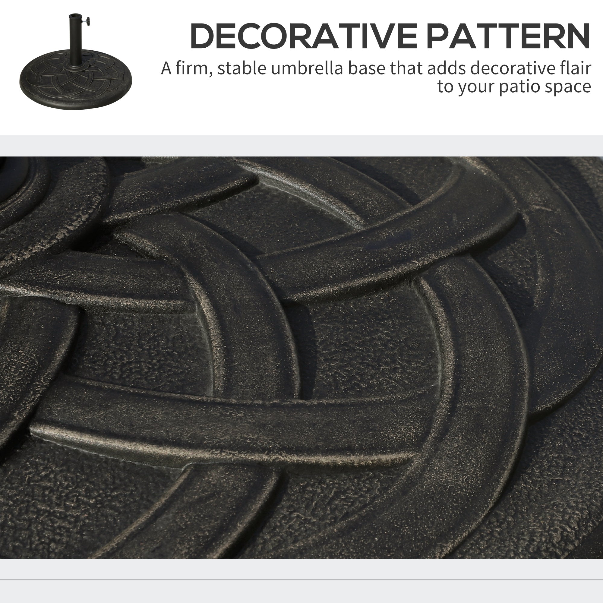 Outsunny Elegant Anchor: Decorative Market Umbrella Base, 22" Resin Round Stand Holder for Patio Outdoor, Bronze Finish