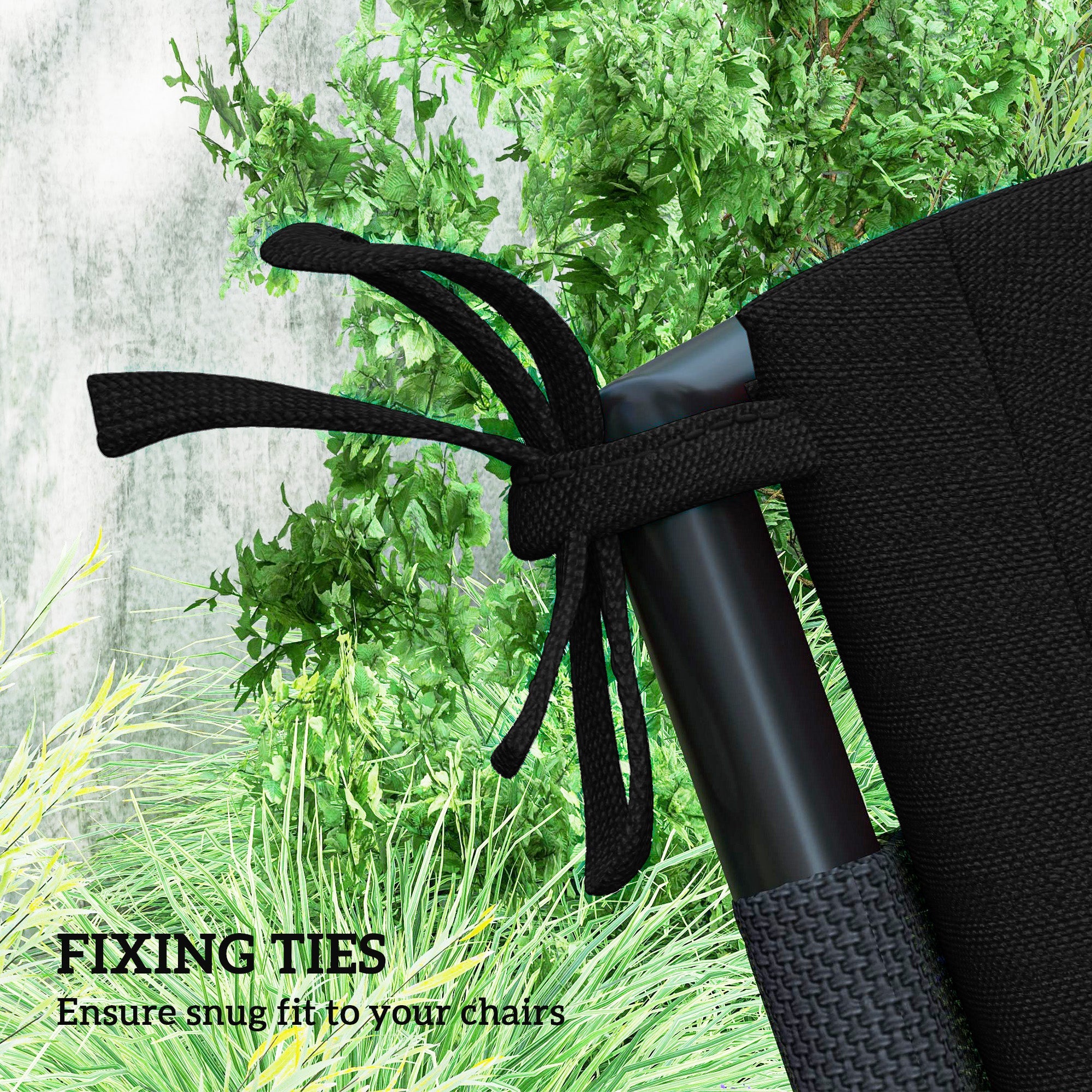 Outsunny Outdoor Cushions Set of 2 for Dining Chairs, Outdoor Seat Cushions with Back, Fade-Resistant Yarn-Dyed Polyester, Black