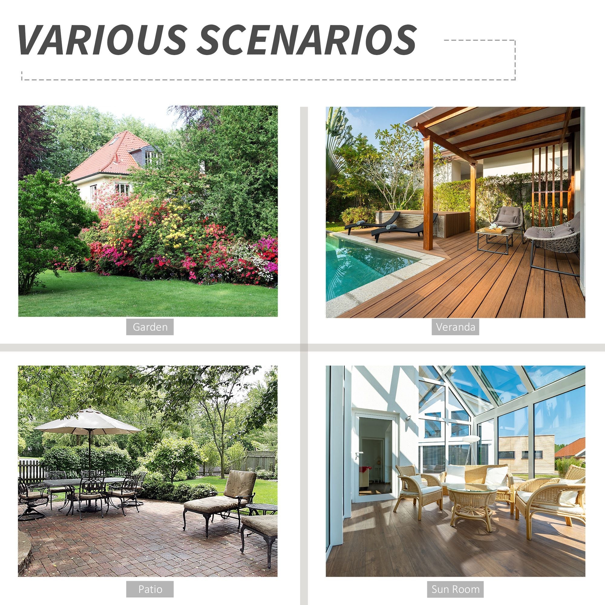 Outsunny Brown Rattan Outdoor Wicker Dining Chair Set of 4 Foldable with Steel Frame for Garden Backyard Porch