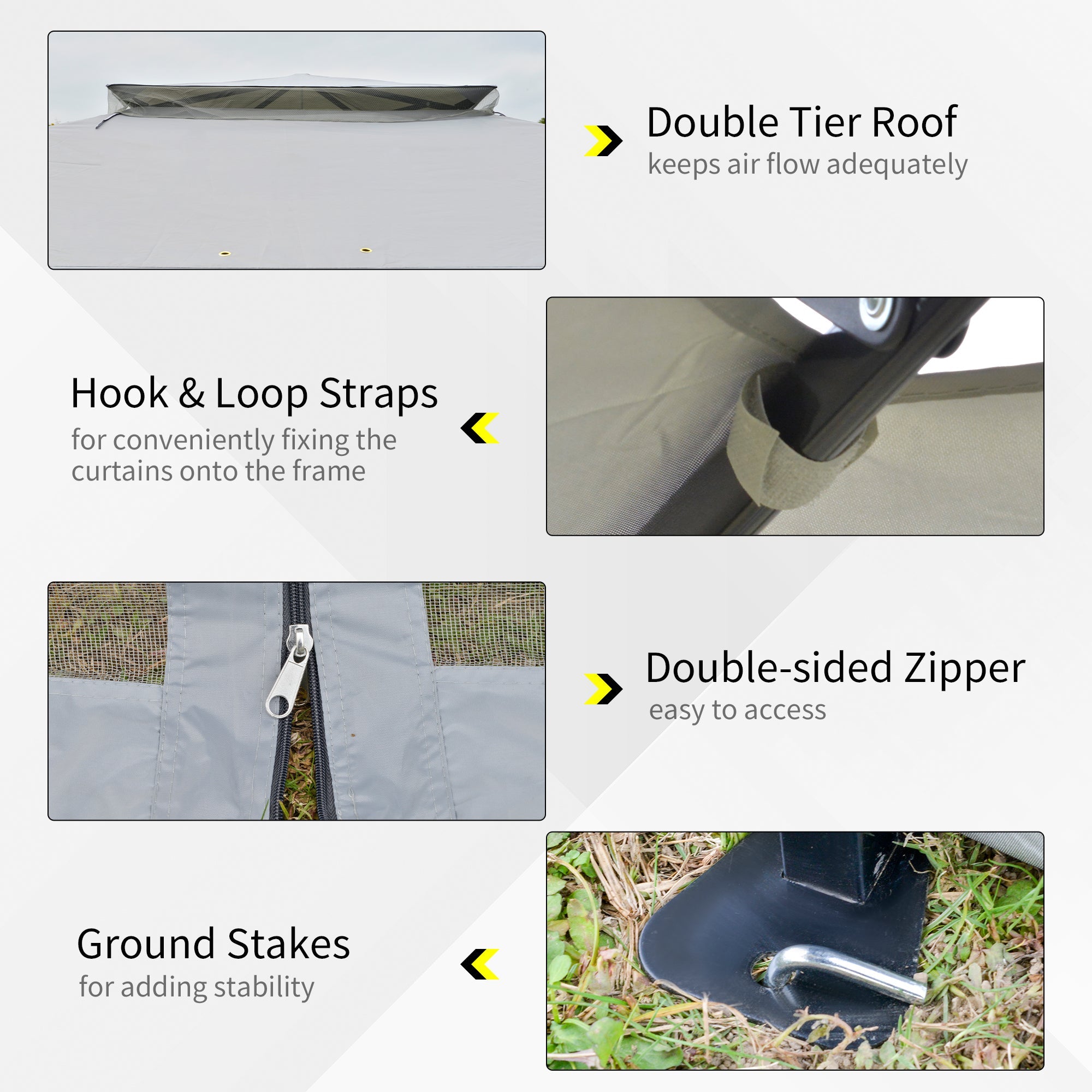 Outsunny 12' x 12' Foldable Pop-up Party Tent Instant Canopy Sun Shade Gazebo Shelter Steel Frame Oxford w/ Roller Bag