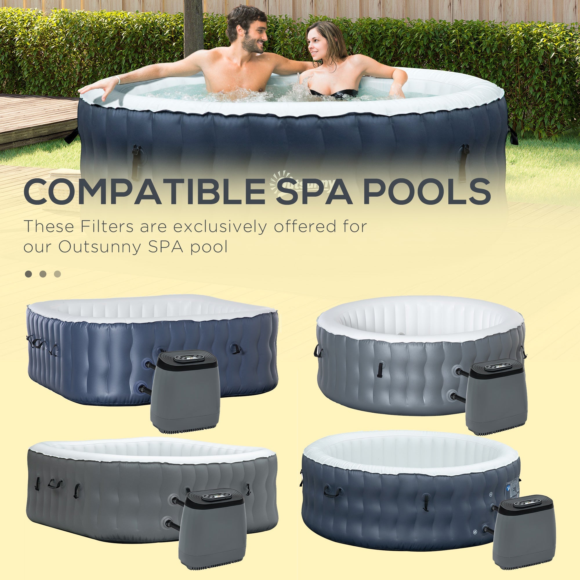 Outsunny Spa Pool Filter Cartridge Refresh: 6 Pack Replacement Filters for Hot Tub, Inflatable Pool Cleaning and Maintenance