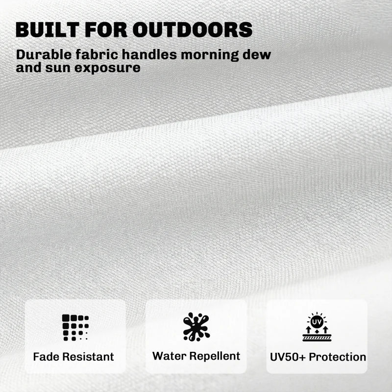 Patio Lounge Chair Cushion, UV50+ Chaise Lounge Chair Cushion with Securing Straps for Patio, 78 x 25.6 inch, Cream White