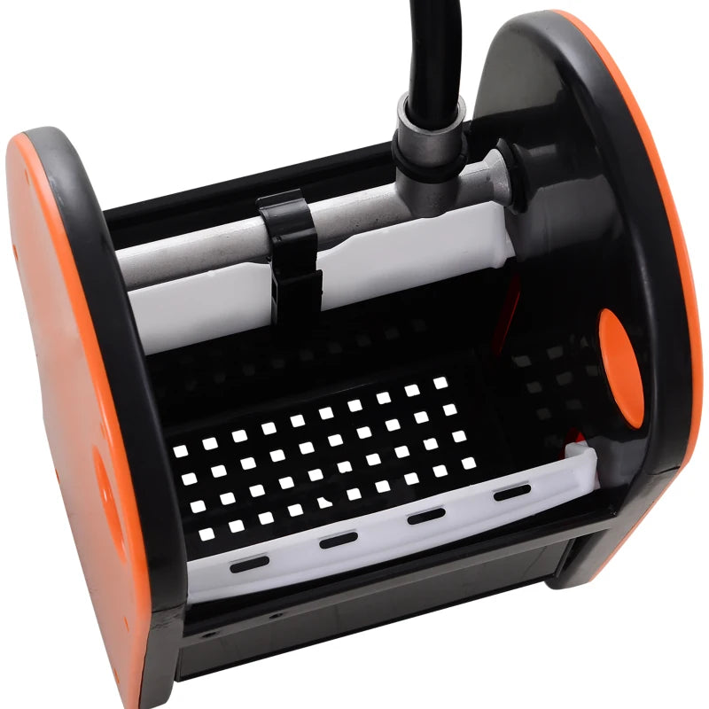 6.9 Gal/26L Mop Bucket, Mop Bucket with Wringer, Wheels and Handle, Orange