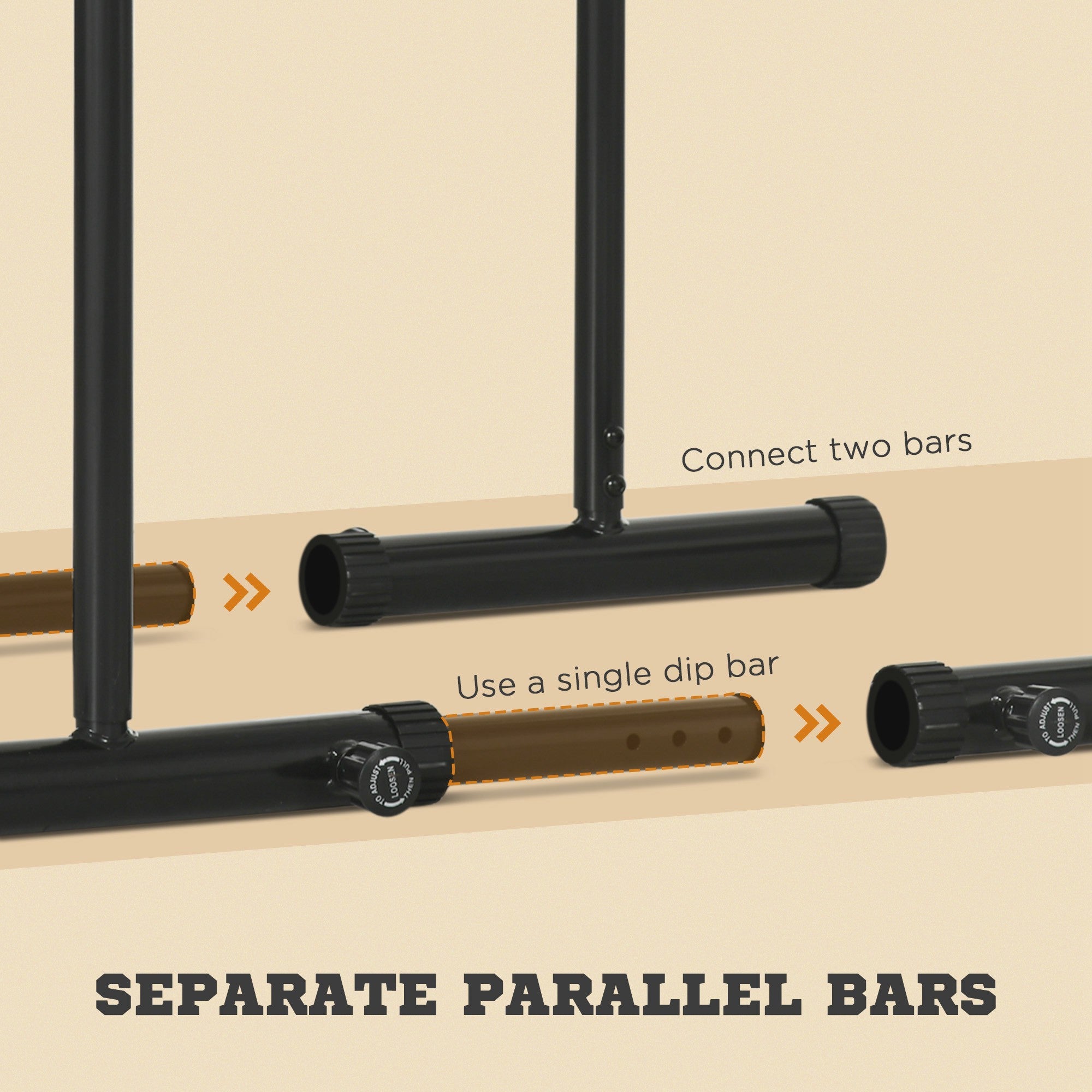 Soozier Adjustable Dip Station, Push Up Bars with 6 Width and 2 Height Levels for Home Gym Fitness Workout