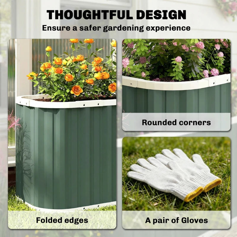 Galvanized Raised Garden Bed, Deep Rot Planter Box, Outdoor Garden Bed with Plant Labels, 5' x 2' x 2', Light Green