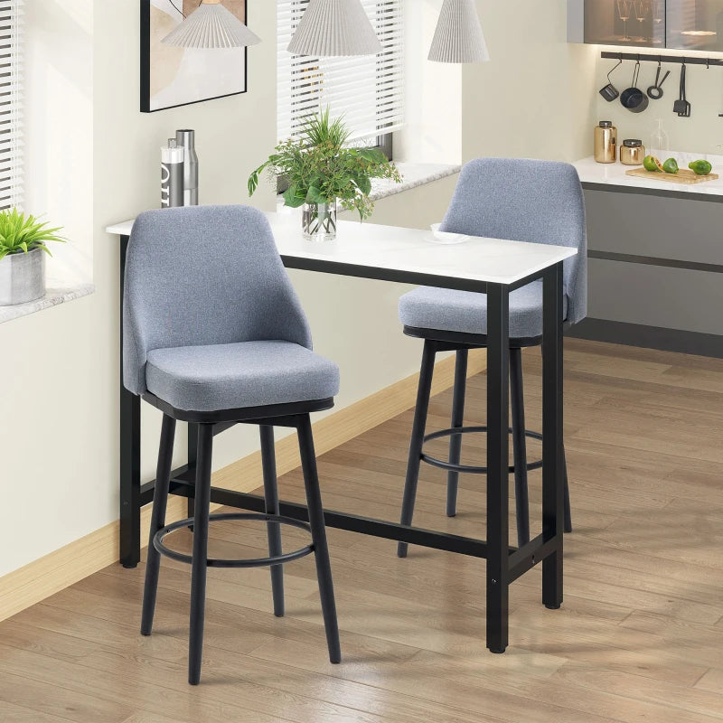 Extra Tall Bar Stools Set of 2, Modern 360° Swivel Barstools, Dining Room Chairs with Steel Legs Footrest, Light Grey
