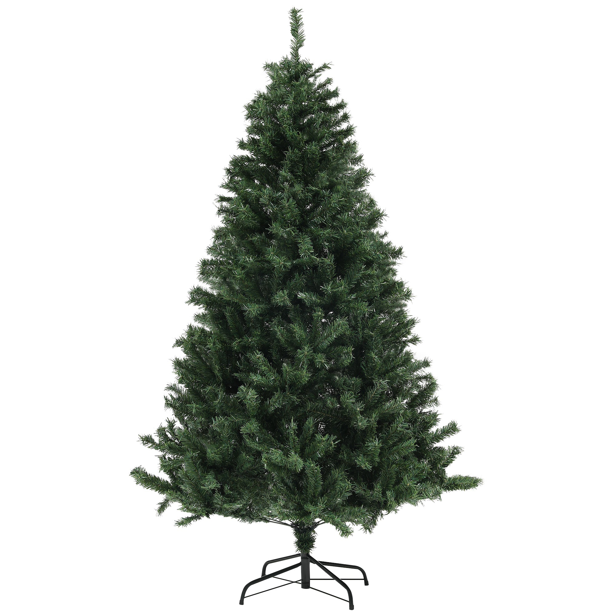 HOMCOM 6ft Artificial Christmas Trees with Auto Open and Steel Base, Green