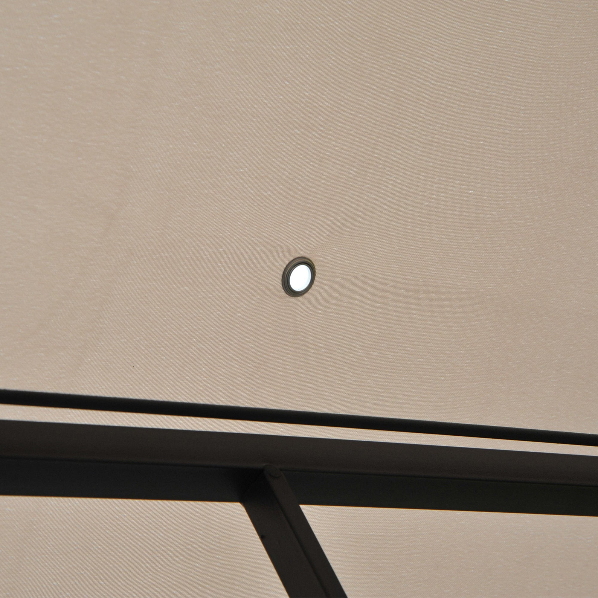 Outsunny 10x10ft Double Tier Garden Gazebo Canopy Outdoor Sunshade Tent Water-Resistant Anti-UV Roof with Metal Frame, Beige