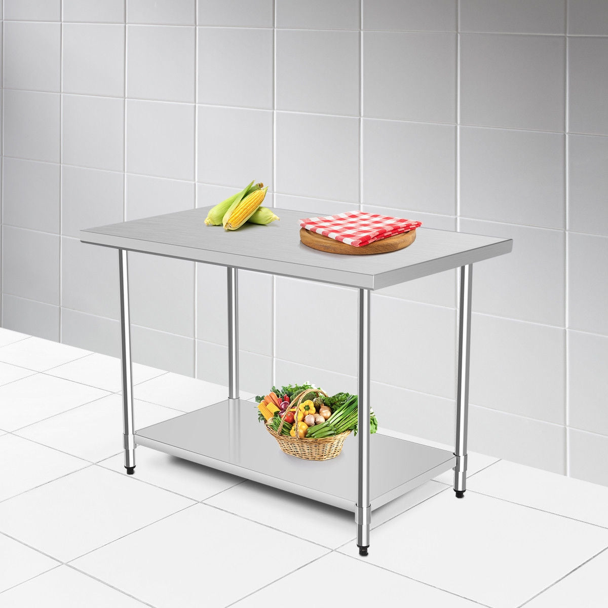 30 x 48 Inch Stainless Steel Table Commercial Kitchen WorktableÂ