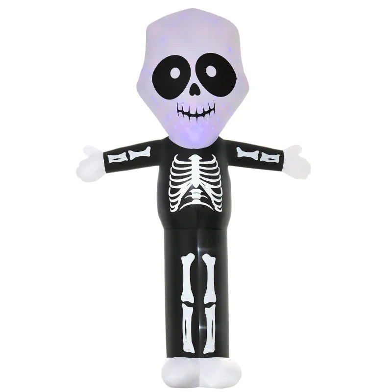 HOMCOM 10ft Halloween Inflatable Skeleton Ghost – LED Lighted, Indoor/Outdoor