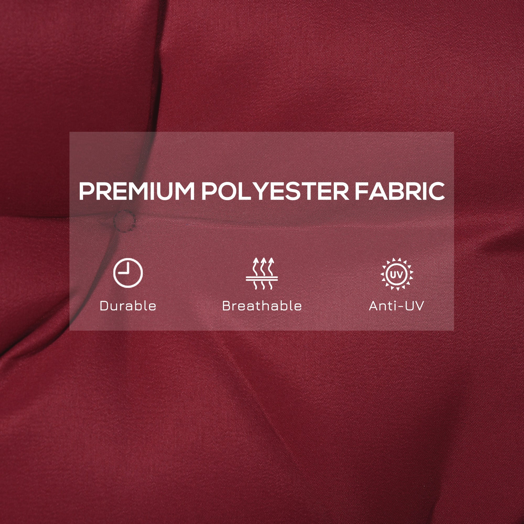 Outsunny Outdoor 2 Seater Bench Cushion 4.7 Inch Thick with Backrest Non Slip Patio Soft Pad Wine Red