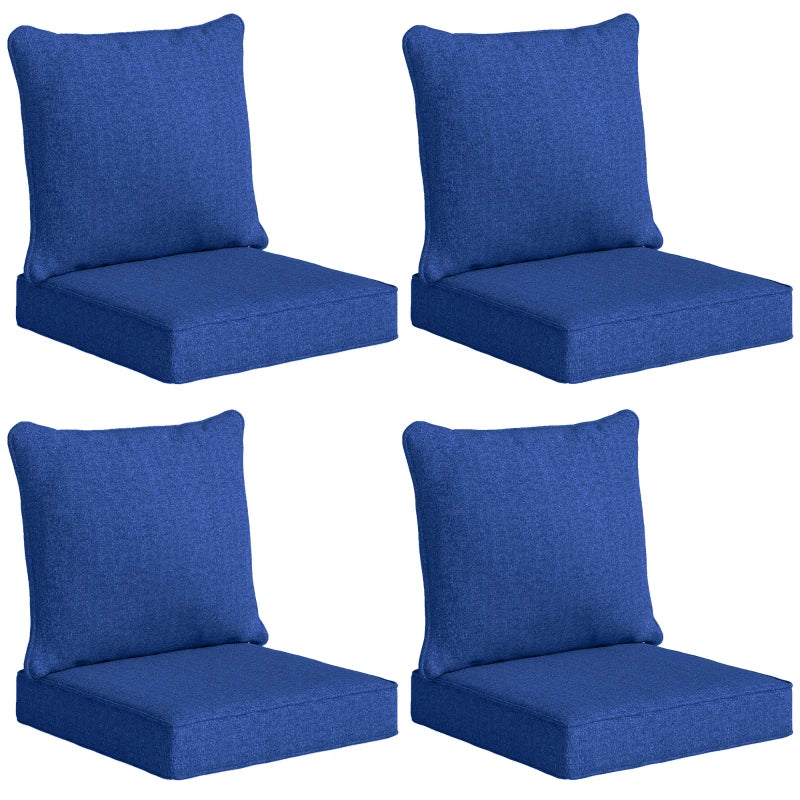 Outdoor Chair Cushions Set of 4, Fade Resistant Patio Chair Cushions for Outdoor Furniture, 24" x 24", Navy Blue