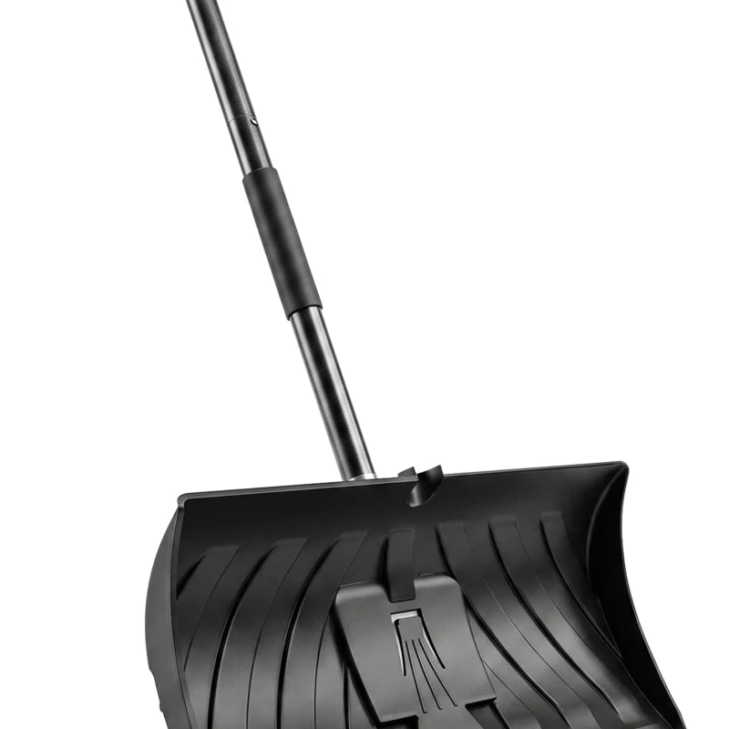 2-in-1 Snow Shovel & Ice Scraper, 22" Heavy-Duty Snow Pusher with Metal Wear Strip