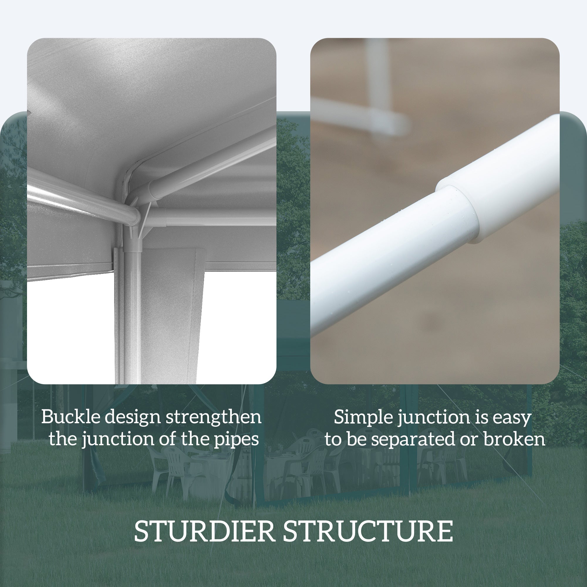 Outsunny 10x10ft Party Tent Portable Gazebo, Folding Garden Canopy Event Shelter Outdoor Sunshade White