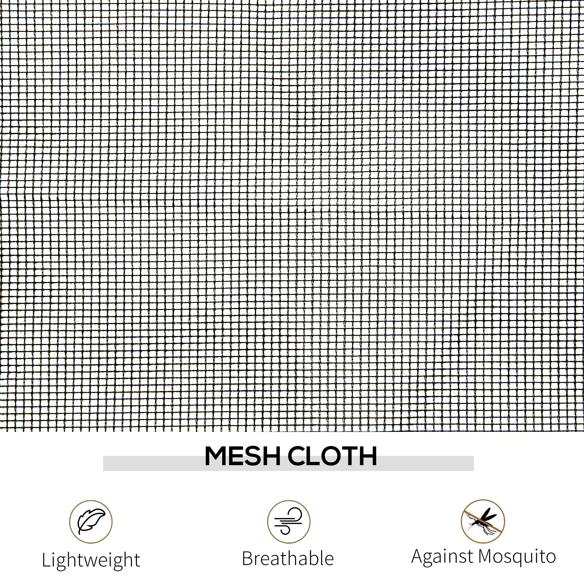 Outsunny 10x10 Gazebo Curtain Replacement Universal Mesh Sidewall Netting with Zippers & C-Rings in Beige