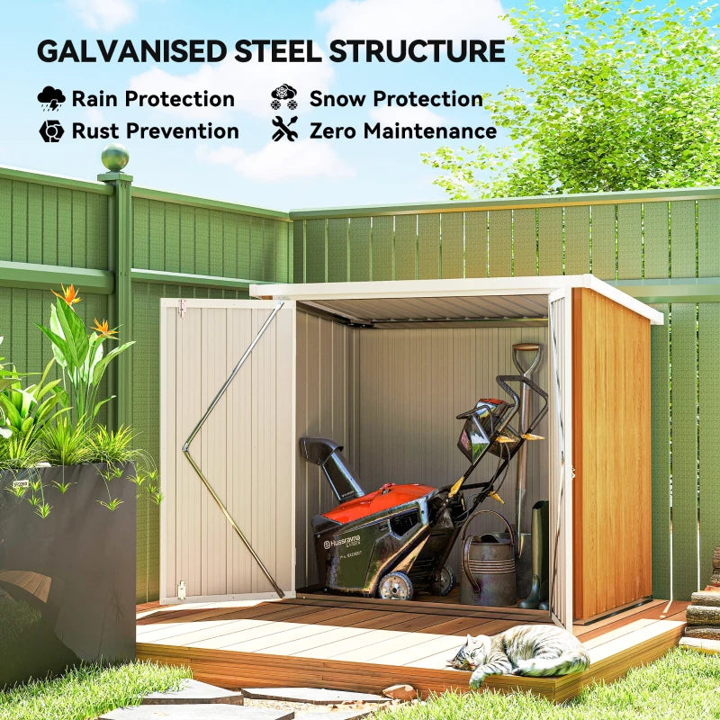 5' x 3' Metal Garden Storage Shed, Tool House with Double Doors for Backyard, Patio, Lawn