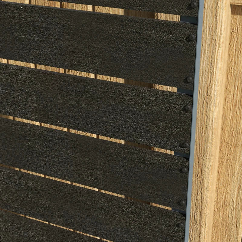 Raised Garden Bed with Trellis, Freestanding Elevated Planter Box for Climbing Vines, 28" x 15" x 59", Black