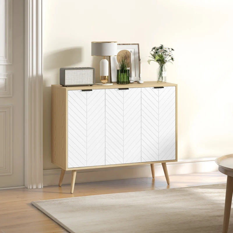 Modern Sideboard and Buffet, Dining Room Cabinet with Adjustable Shelves for Kitchen, Living Room, Natural