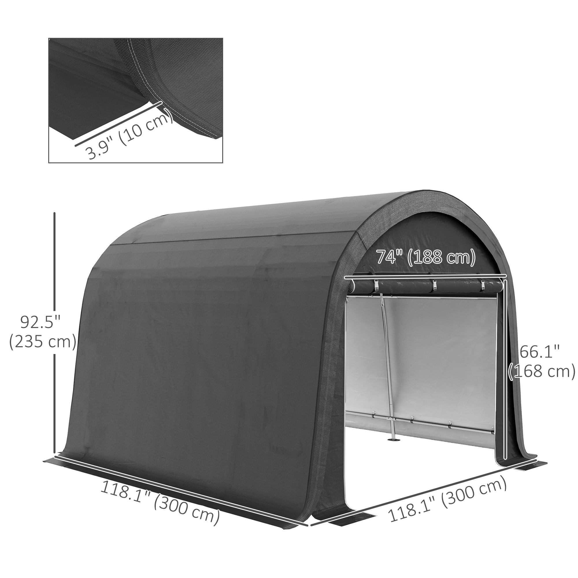 Outsunny 10'x10' Outdoor Storage Tent Heavy Duty Waterproof Portable Shed for Bikes Motorcycles Garden Tools