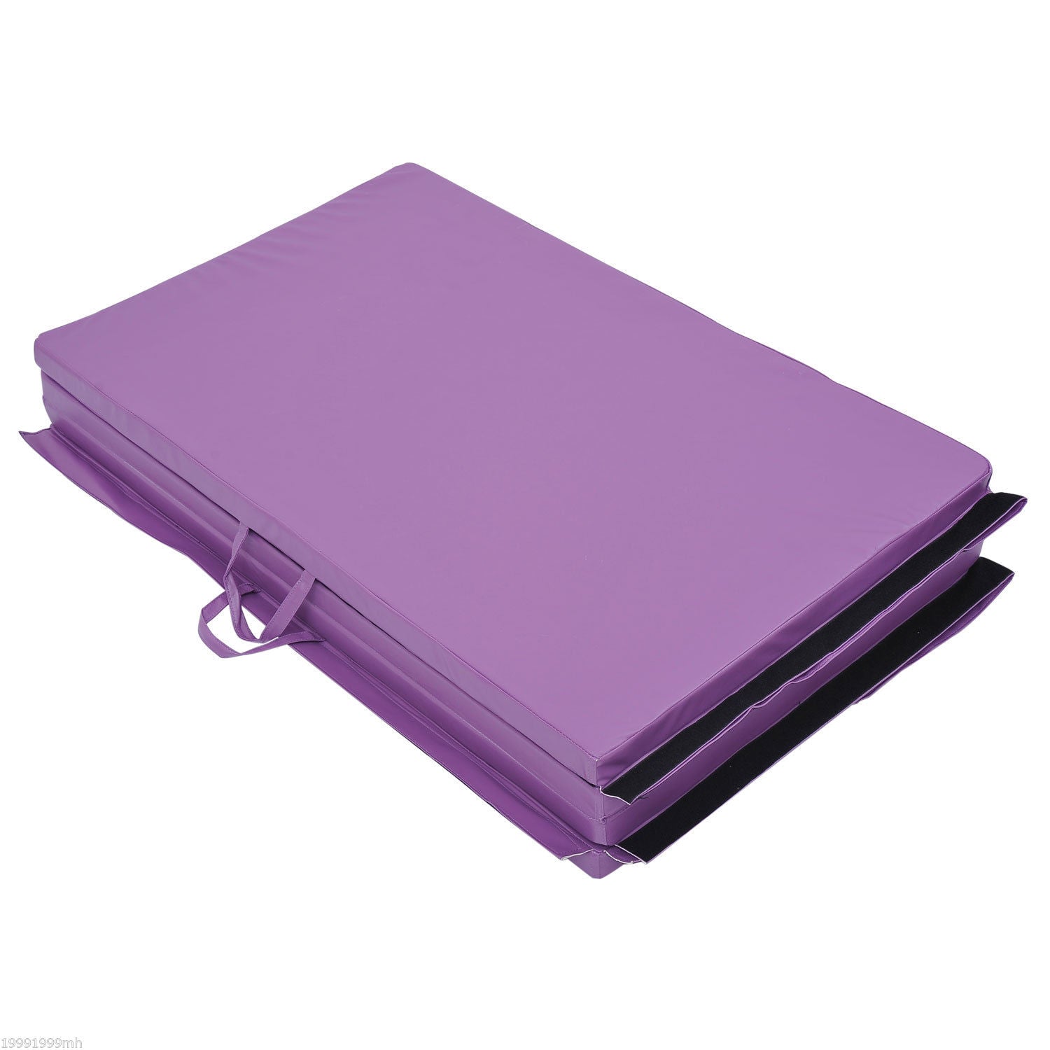 Soozier Tumbling Mats 4' x10''x2” PU Leather Gymnastics Mat Tapis De Gym Tumbling Gym Arts Folding Yoga Exercise Pad 4 Panel Purple