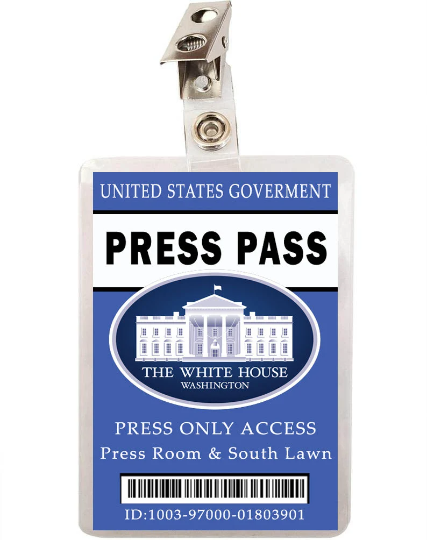 White House Press Pass ID Badge