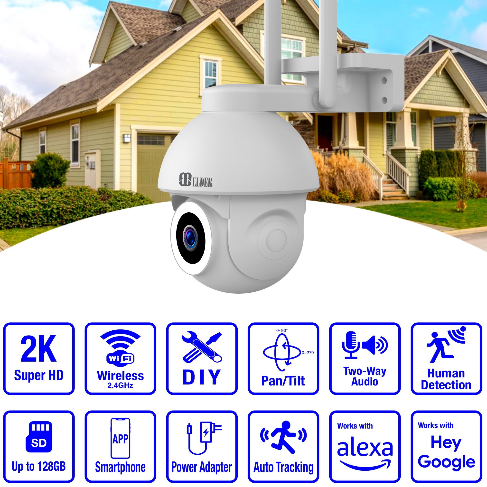 Alarm System & Security Camera Wireless 15-Piece WiFi & 4G Smart Home Alarm Kit DIY, Keypad, Outdoor Siren, Doorbell, Leak, Motion Sensors, Works with Hey Google & Alexa