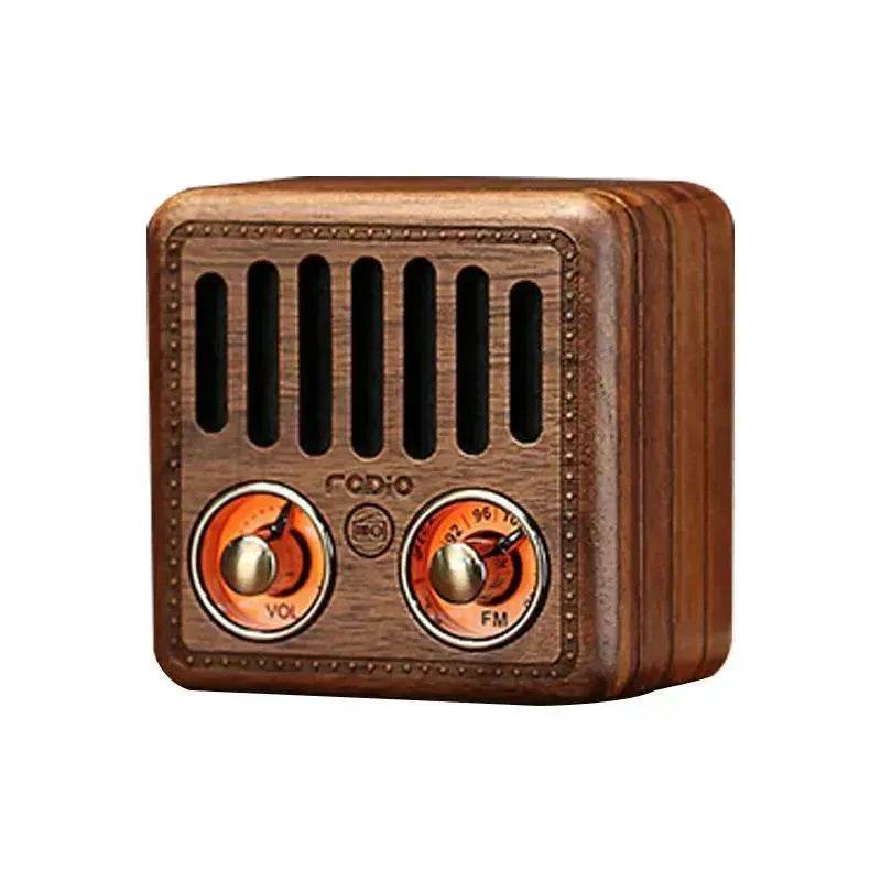 Wooden Bluetooth Speakers Retro Solid Wooden Audio With Radio Card