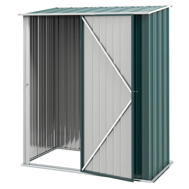 5' x 3' Outdoor Storage Shed, Steel Garden Shed with Single Lockable Door, Tool Storage Shed for Backyard, Green