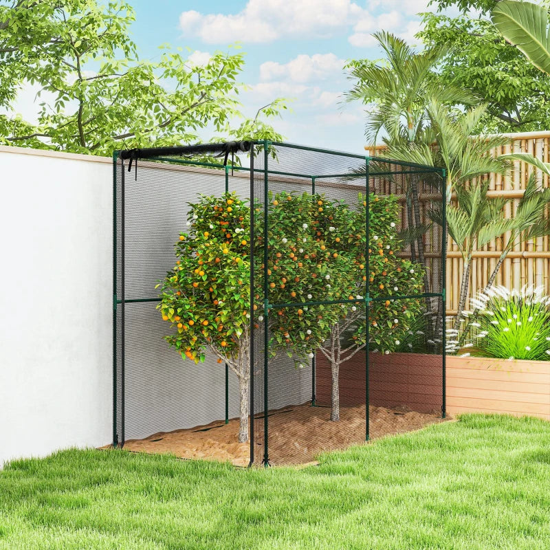 Crop Cage, Plant Protection Tent with Zippered Door, Plant Protector from Animals for Vegetables Flowers Fruits, Black