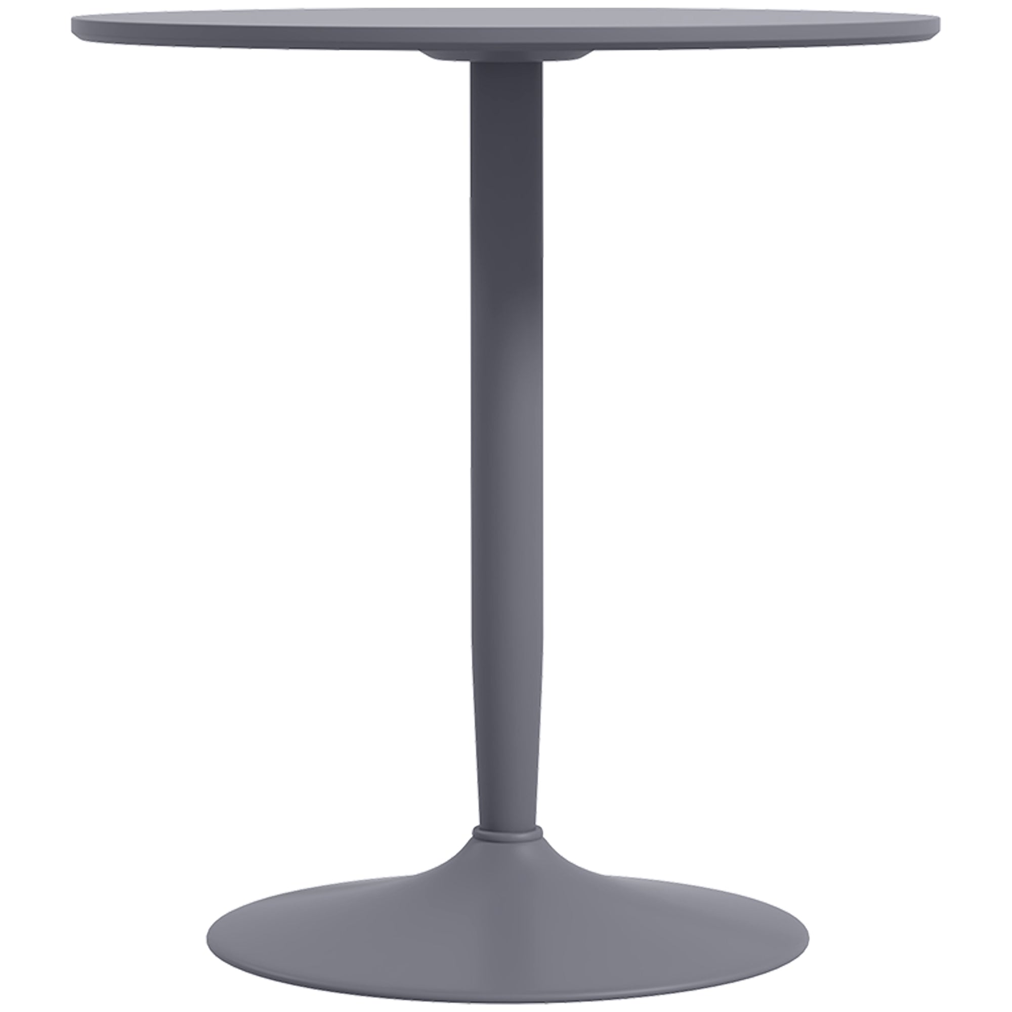 HOMCOM Modern Round 2 Person Dining Table Steel Base for Living Room Grey