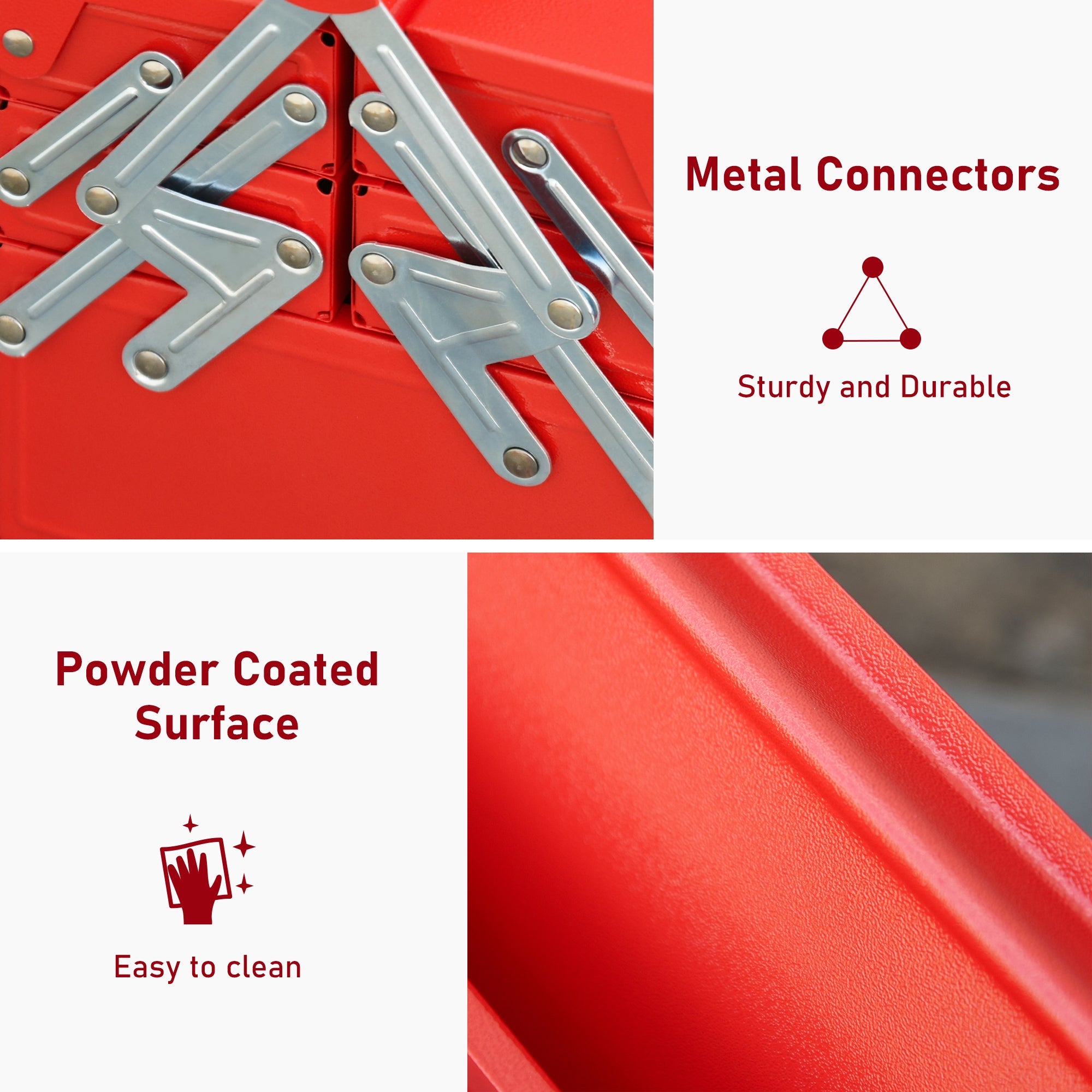 DURHAND Portable Powerhouse: 5-Tray Cantilever Steel Tool Chest Cabinet for Workshop Garage, Red