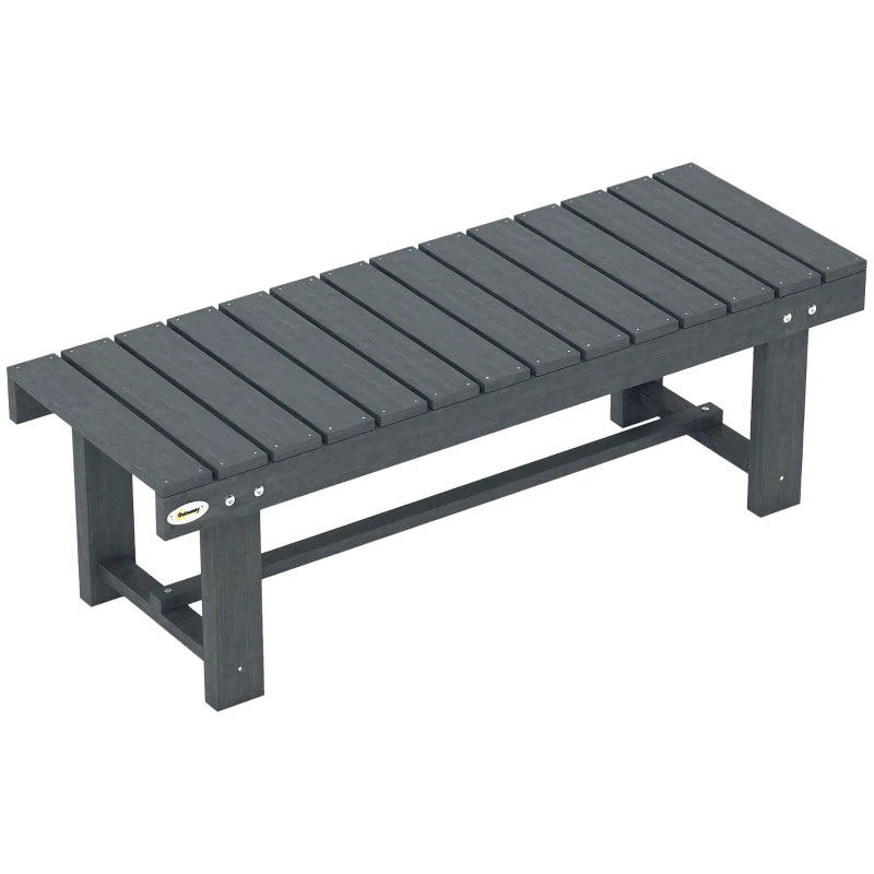 Outdoor Garden Bench, Backless Patio Fir Wood Stool, Armless Loveseat, 43.25" x 15" x 13.75", Grey