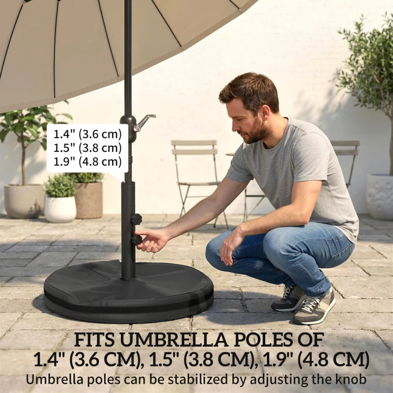 Patio Umbrella Base Portable Outdoor Umbrella Stand for Poles 1.4"/1.5"/1.9" Black