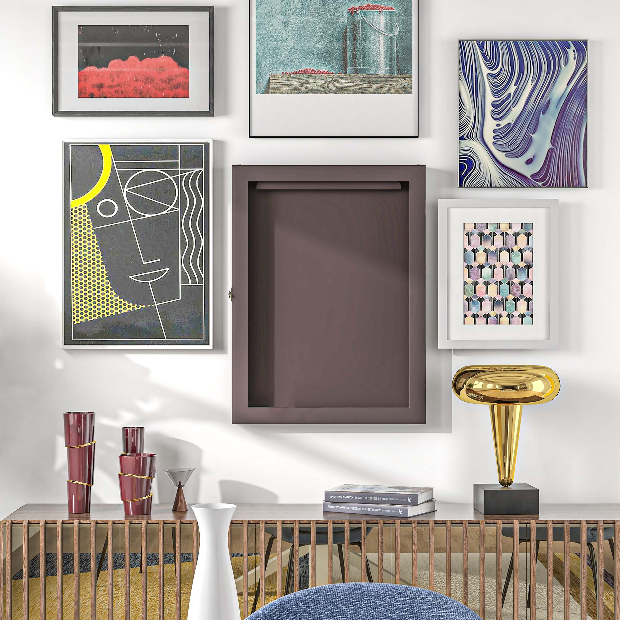 HOMCOM Sports Jersey Display Case 24"x32" Shadow Box for Hockey Basketball Football Baseball Memorabilia Brown