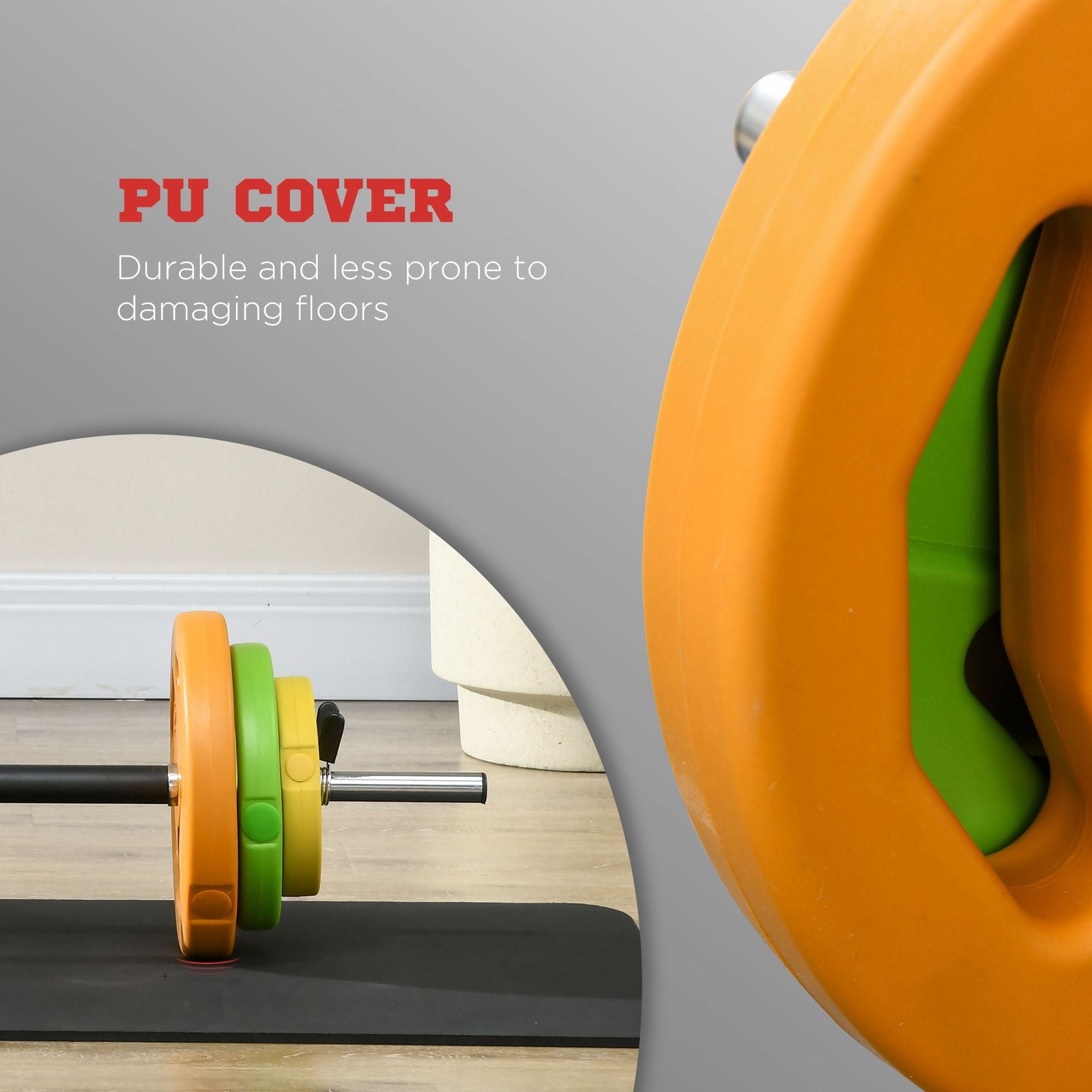 Soozier 44lbs Adjustable Barbell Weight Set Non-Slip Handle for Home Gym Weightlifting Fitness Equipment