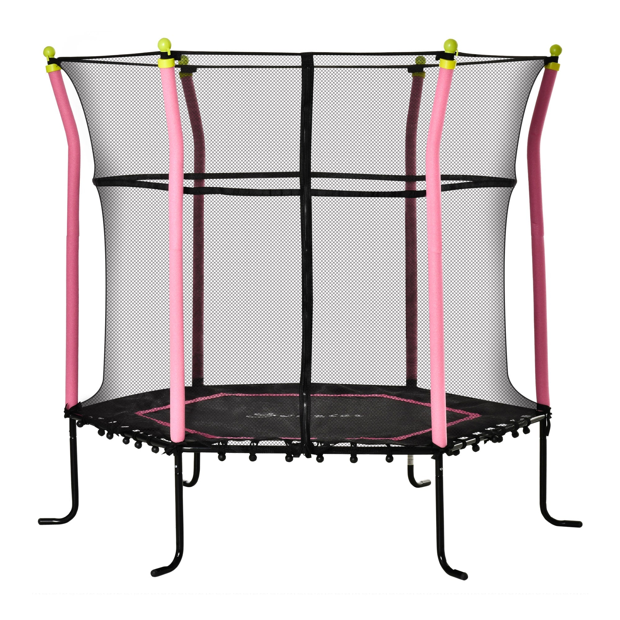 Soozier 63" Kids Trampoline Mini Indoor/Outdoor Bouncer Jumper Enclosure Net Elastic Padded Pole Gift Pink 3-10 Years