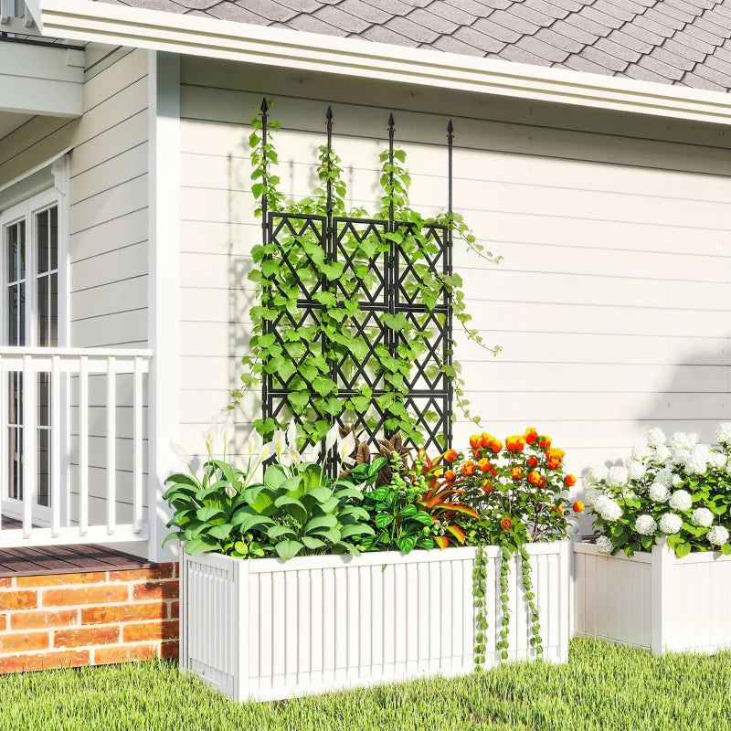 Foldable Garden Trellis, 33.5 x 77.6 Inch Lattice Climbing Support Trellis for Garden, DIY Assembly, Black